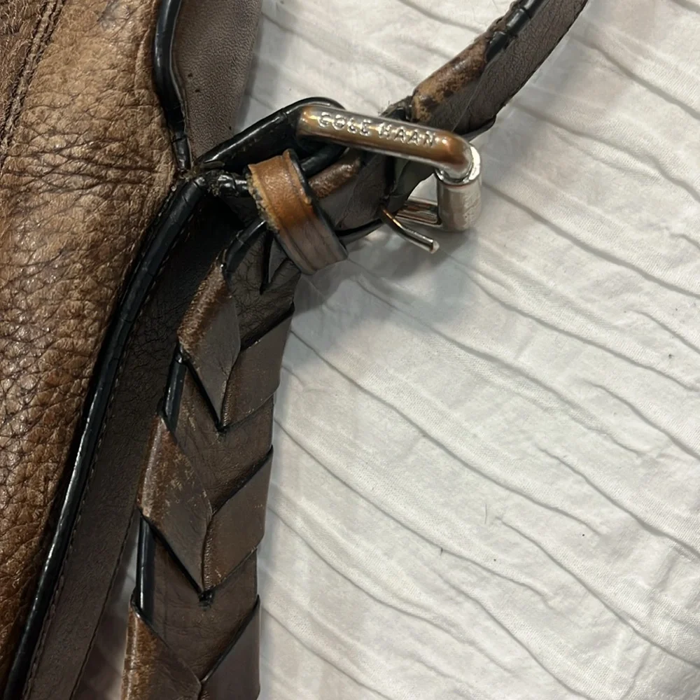 Cole Haan messenger bag brown distressed laptop book bag school bag‎ business